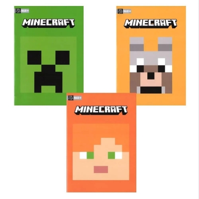 Тетрадка Minecraft Pixel - A4, 50 листа, широки редове, асортимент