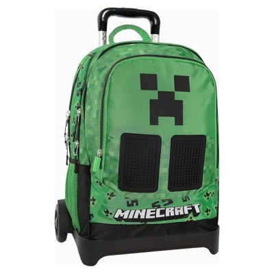 Ученическа раница Minecraft Pixel - с подвижна стойка на колелца
