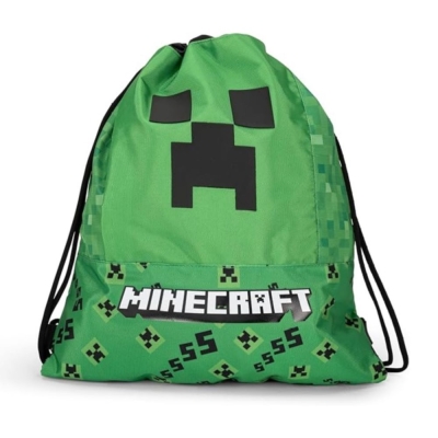 Ученическа спортна торба Minecraft Pixel - Зелена