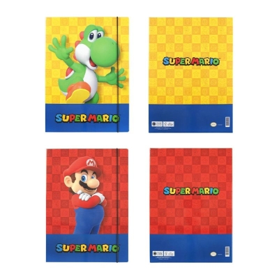 Папка с ластик Panini Super Mario - Red & Blue, Асортимент