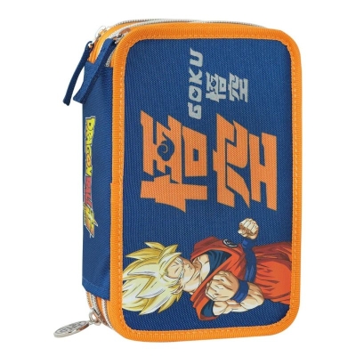 Ученически несесер с пособия Panini DragonBall - Goku, Blue & Orange, с 3 ципа