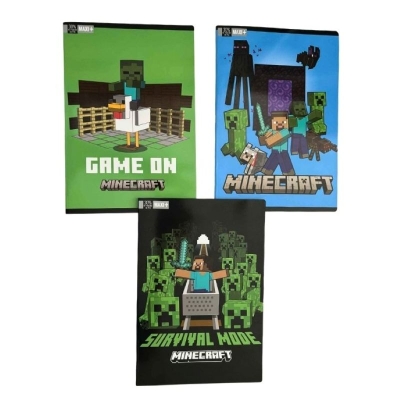 Тетрадка Panini Minecraft - Creepers, A4 , 50 листа, aсортимент