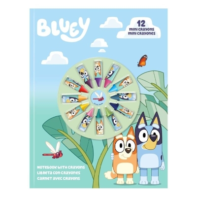 Творчески комплект Kids Licensing Bluey - Тетрадка с 12 мини пастела