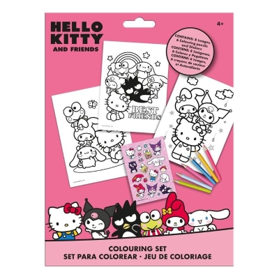 Комплект за оцветяване Kids Licensing - Hello Kitty & Friends, Със стикери