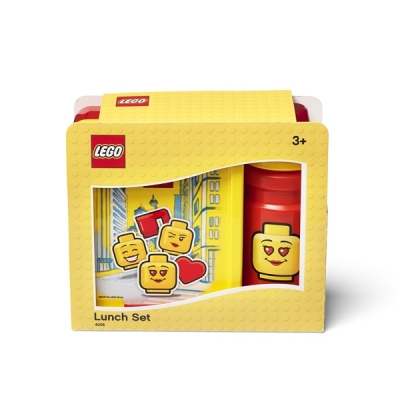 Комплект бутилка и кутия за храна Lego - Iconic, Червен & Жълт