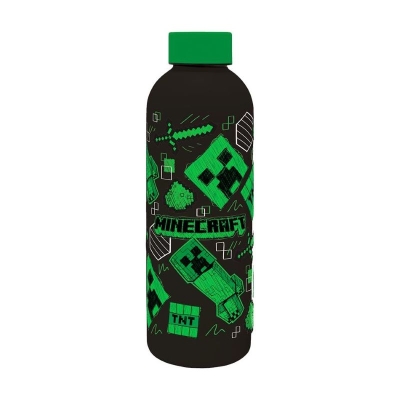 Бутилка за вода Kids Euroswan - 3D Minecraft  Creeper, Black, 350 ml