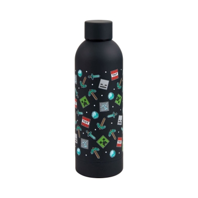 Бутилка за вода Kids Euroswan - Minecraft Icon, 500 ml, Black