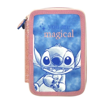 Ученически несесер с пособия Kids Licensing Stitch - с 2 ципа