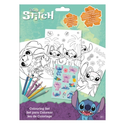 Комплект за оцветяване Kids Licensing - Stitch, Със стикери