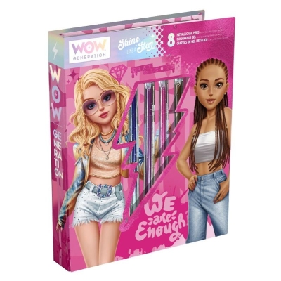 Комплект за оцветяване Kids Licensing - WOW Generation, с 8 гел химикалки
