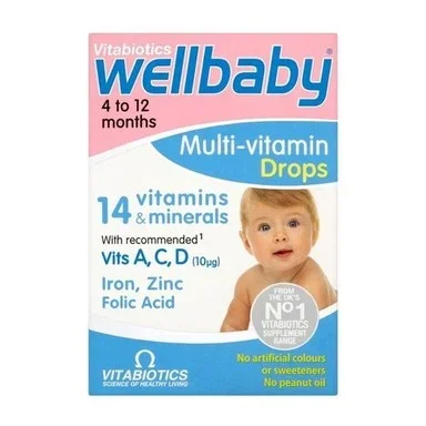 Мултивитаминни капки за бебета Wellbaby - Vitabiotics, 30 ml