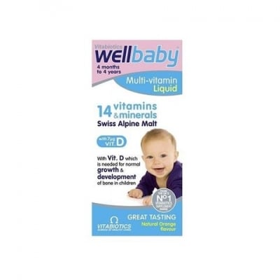 Мултивитаминен сироп за бебета и малки деца Wellbaby - Vitabiotics, 150 ml