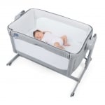 Детска кошарка с падаща страна Chicco - Next 2 Me Magic, Cool Grey