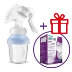 Ръчна помпа за изцеждане Philips Avent - Natural Motion с контейнери VIA + ПОДАРЪК 24 бр. еднократни подплънки