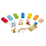 Дървен комплект Hape - Домино, 107 части