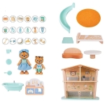 Дървен комплект Hape - Къща на тигри в джунглата, 34 части