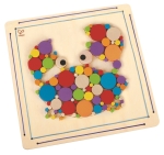 Творчески комплект Hape - Дървена мозайка, Трицераптор