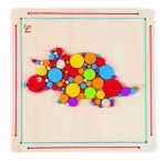 Творчески комплект Hape - Дървена мозайка, Трицераптор