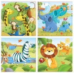 Пъзел 4 в 1 Educa - Диви животни
