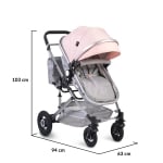 Детска комбинирана количка Moni - Ciara, розова