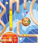 Дървен комплект за игра 2 в 1 Hape - Космически лабиринт и дъска танграм