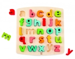 Дървен пъзел Hape - Азбука, Малки букви, 24 части