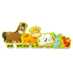 Дървен пъзел Hape - Числа и селскостопански животни