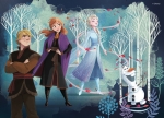 Двулицев пъзел за оцветяване Lisciani - Frozen, 24 части