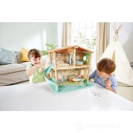 Дървен комплект Hape - Къща на тигри в джунглата, 34 части