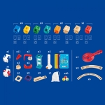 Игрален комплект Hape - Quadrilla, Дървена писта с топчета, 159 части