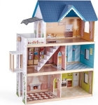 Къща за кукли Hape - С LED светлина, 18 части