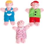 Комплект кукли за пръсти Eurekakids - Трите прасенца & Вълка, 11 сm, 4 броя