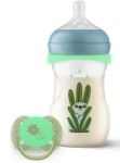 Комплект Philips Avent - Natural Response 3.0, 260 ml, със залъгалка 0-6 m, Светещи