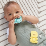 Силиконови бебешки гризалки Infantino - Слонче & Лъвче, 2 броя