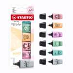 Комплект мини текст маркери Stabilo - Pastel Love, 6 цвята