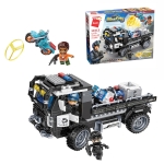 Конструктор Qman - Полицейски брониран товарен автомобил, 352 части