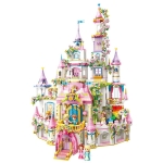 Конструктор Qman - Princess Leah, Цветен замък на мечтите, 2482 части