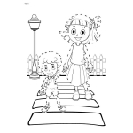 Творчески комплект Eurekakids - Книжка свържи и оцвети, Добри обноски