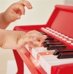 Дървено електронно пиано със столче Hape - Червено