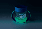 Чаша NUK EVOLUTION - Mini Magic Cup, Glow in the Dark, 160ml, момиче