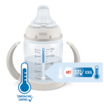 Чаша NUK - First Choice, Temperature Control, с накрайник за сок, 150 ml, зелена