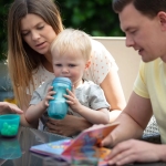 Неразливаща се термо чаша с твърд накрайник Tommee Tippee, 260 ml Синя