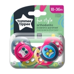 Ортодонтични залъгалки Tommee Tippee - Fun Style, 6-18 m, 2 броя, Котки