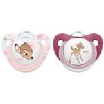 Силиконови залъгалки NUK - Disney, Bambi с кутия за стерилизиране, 0 - 6 m, 2 броя