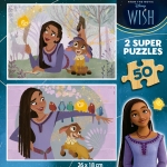 Дървен пъзел 2 в 1 Educa, Wish, 2 х 50 части