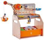 Игрален комплект Hape - Експерименти в науката, Дървена работна маса, 58 части