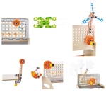 Игрален комплект Hape - Експерименти в науката, Дървена работна маса, 58 части