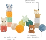 Комплект бебешки сензорни играчки Infantino - Меки цветове, 16 броя