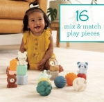 Комплект бебешки сензорни играчки Infantino - Меки цветове, 16 броя
