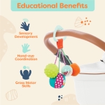 Бебешка дрънкалка Battat - Разноцветни топки